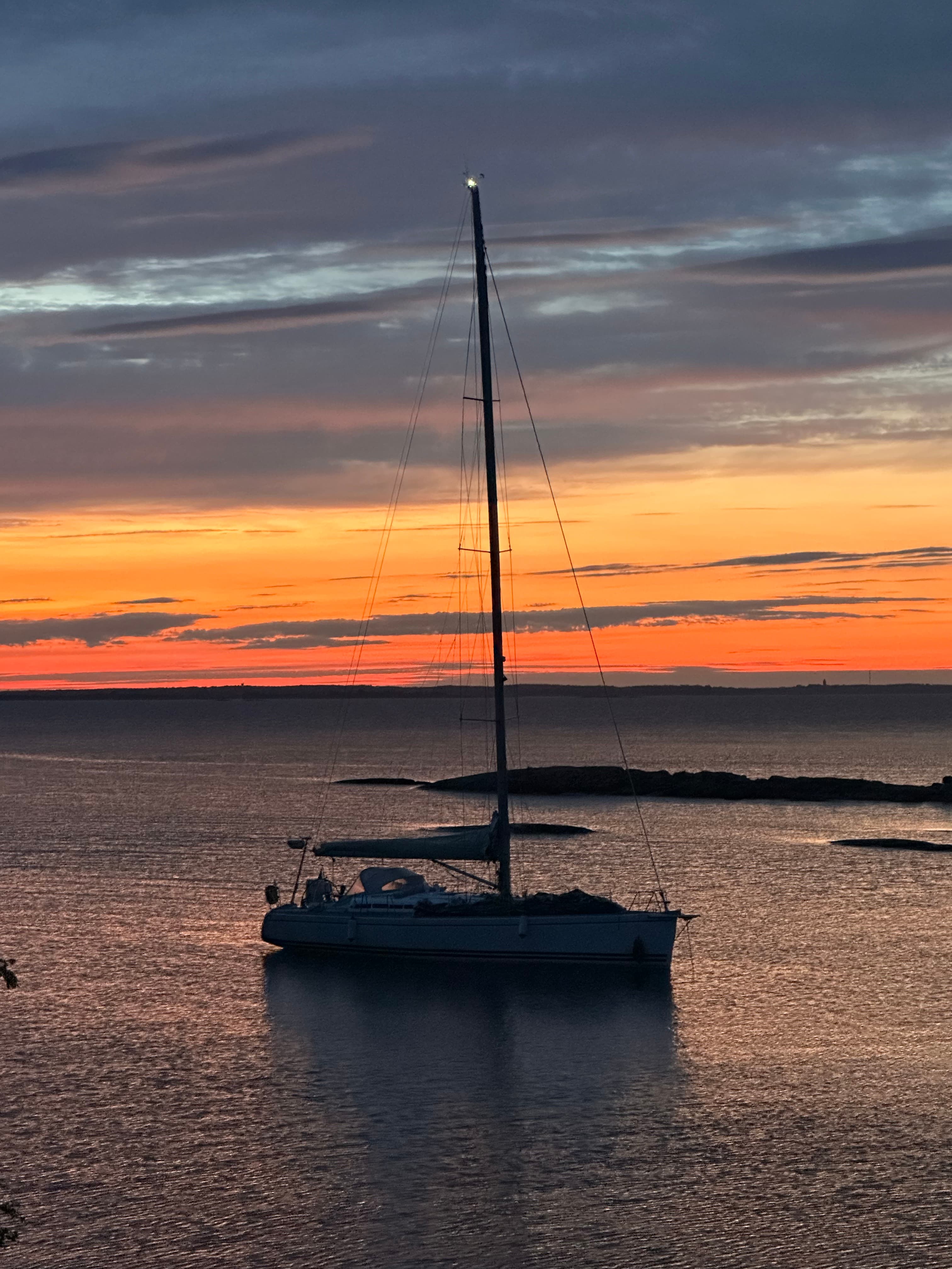 Iris at anchor in Nordic waters